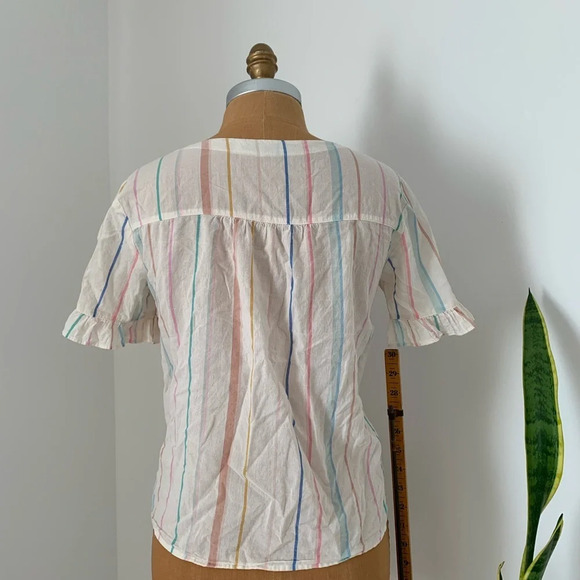 Madewell Striped Flutter Sleeve Top - Picture 2 of 2